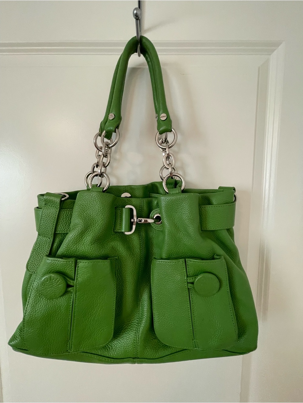 Green BODHI Leather Shoulder Tote Bag